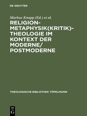 cover image of Religion-Metaphysik(kritik)-Theologie im Kontext der Moderne/Postmoderne